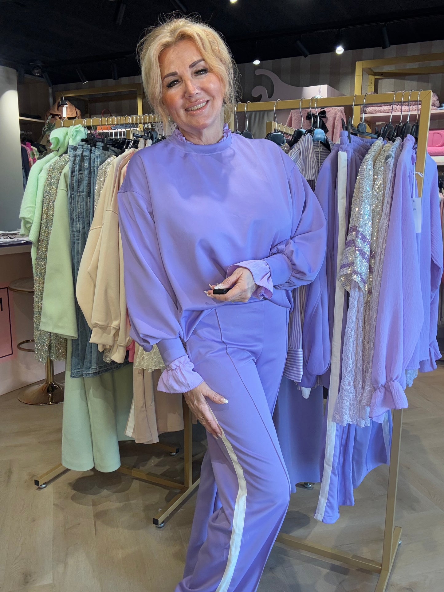 Jogpants streep lila