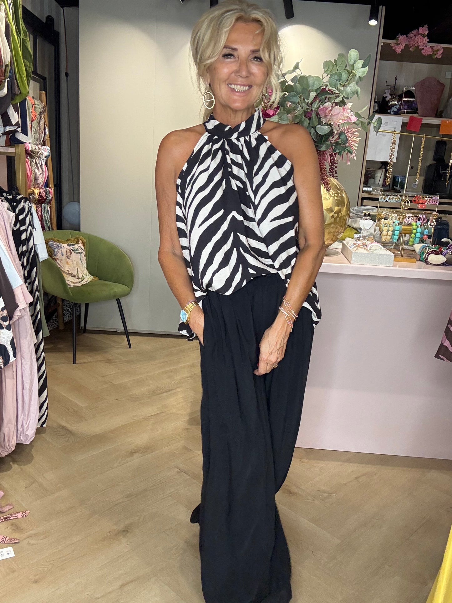Top Halther zebra czarny