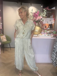 Conjunto de 2 piezas: pantalón globo Panter pistacho