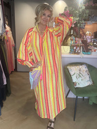 Jurk BOHO Stripe Yellow Orange