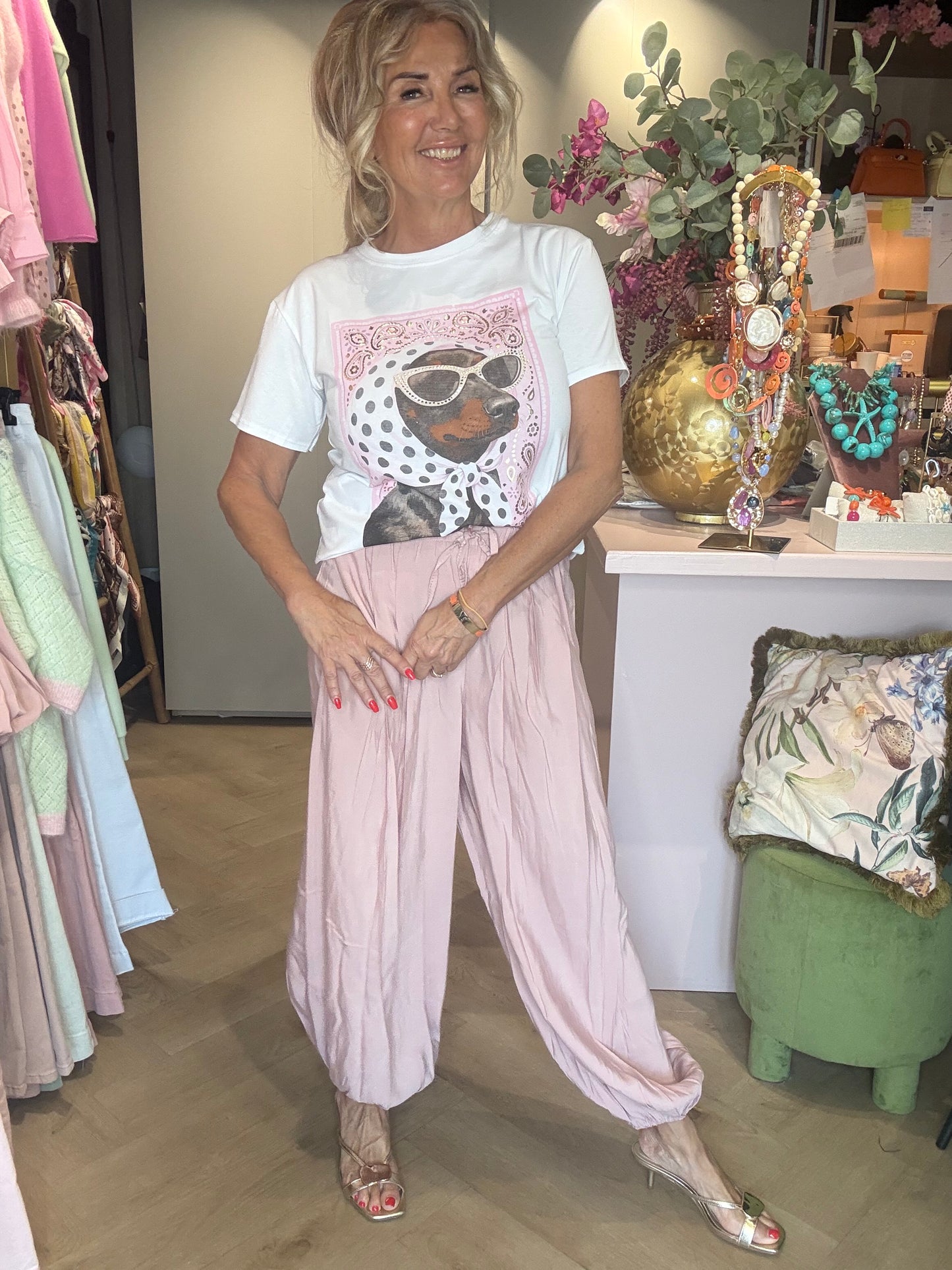 T shirt teckel pink