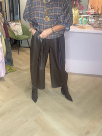 Culotte-Hose Dunkelbraun Falten puh
