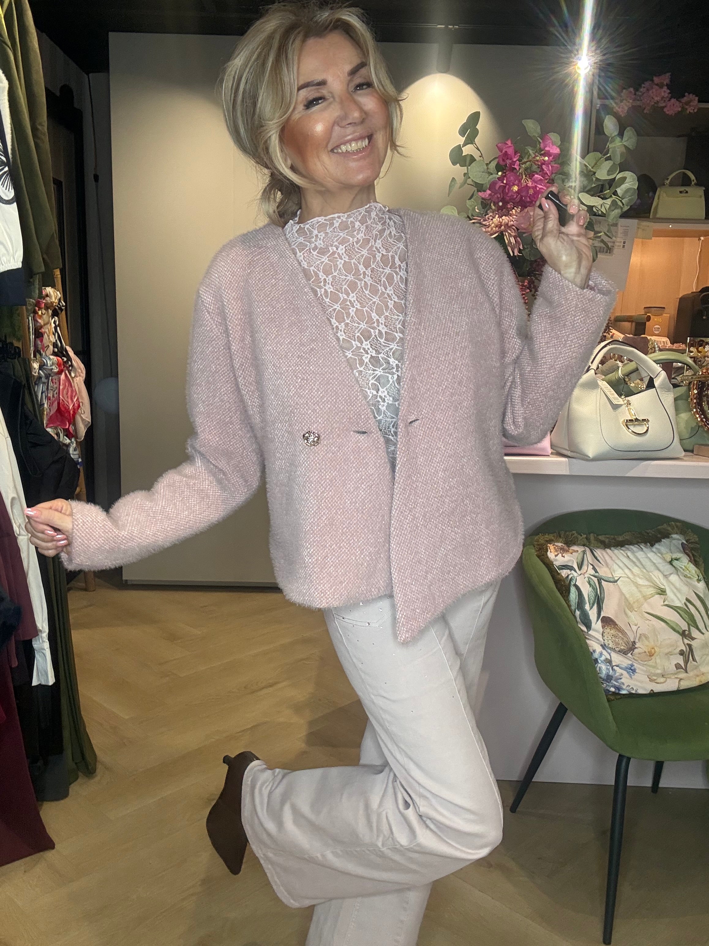 Kurtka Poeder rose skośna