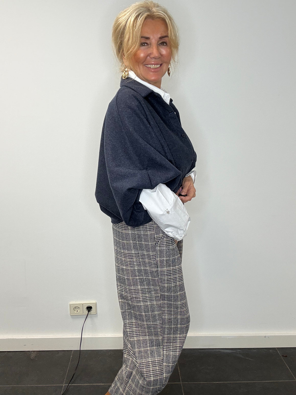 Broek ruit blauw Jenny
