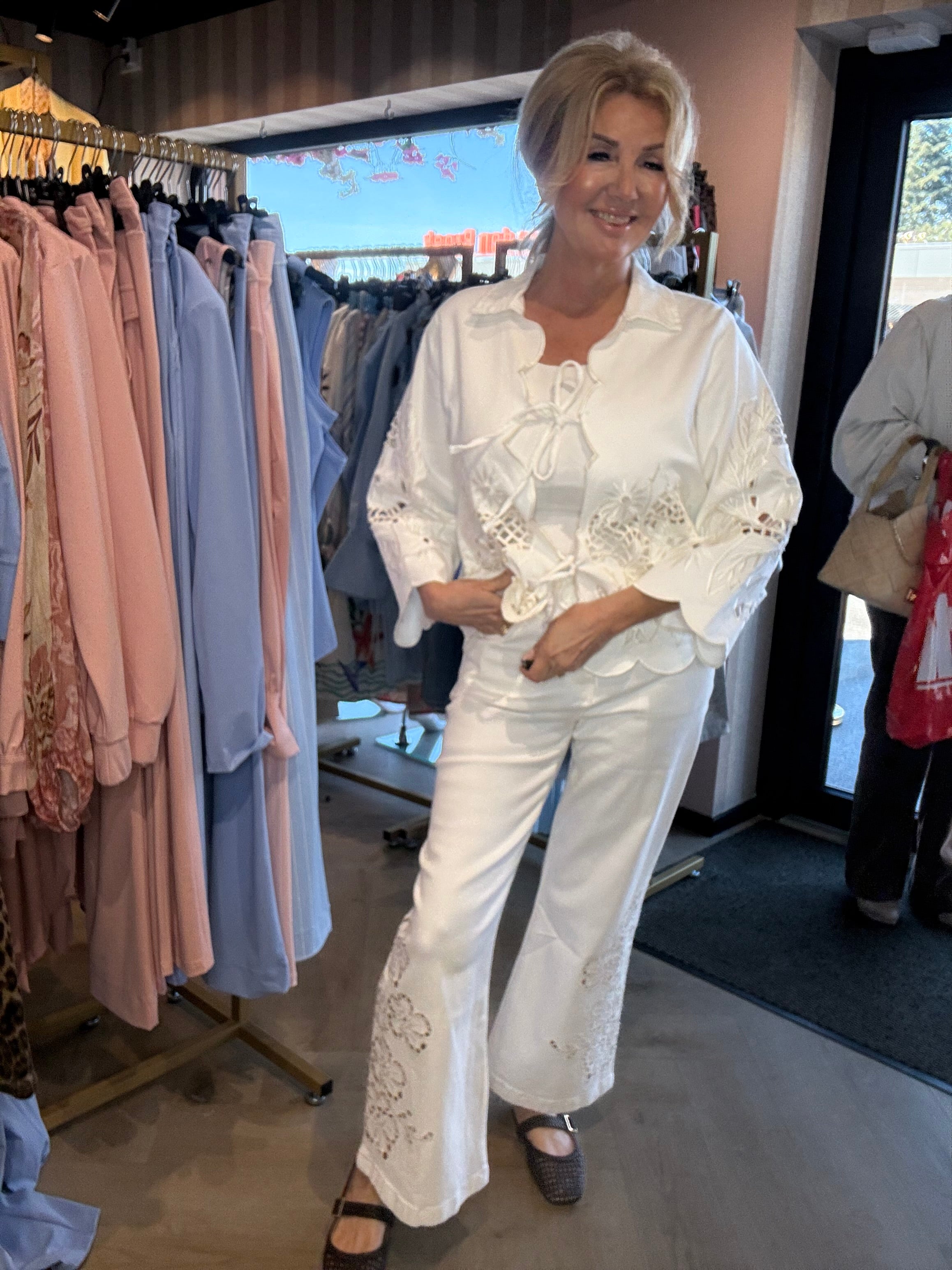 Off White Jeans Jacket Broderie