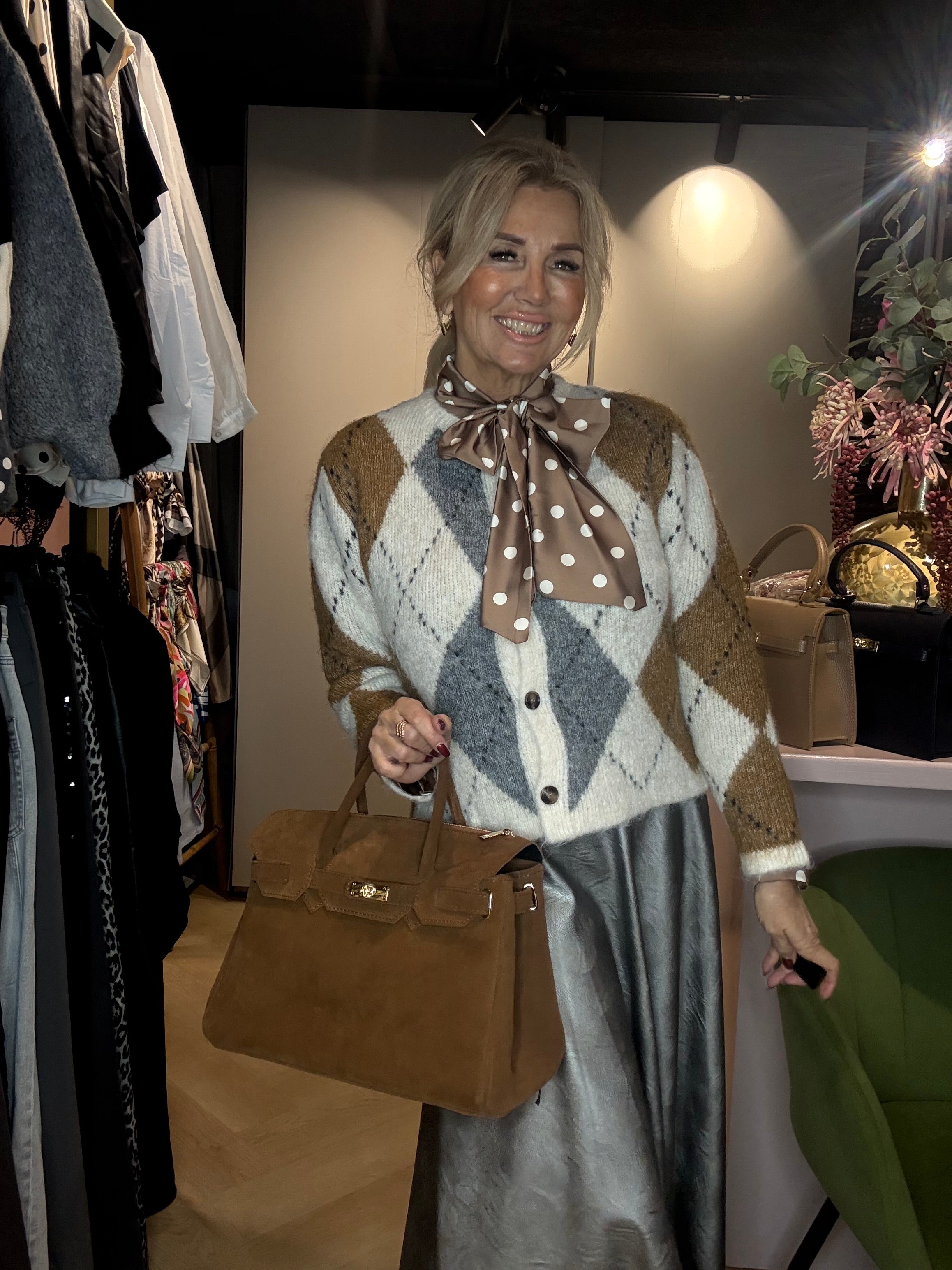 Rok Leatherlook Grijs