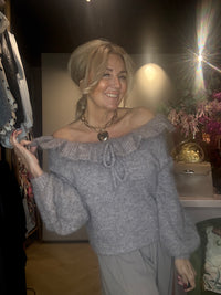 Trui Taupe Off shoulder