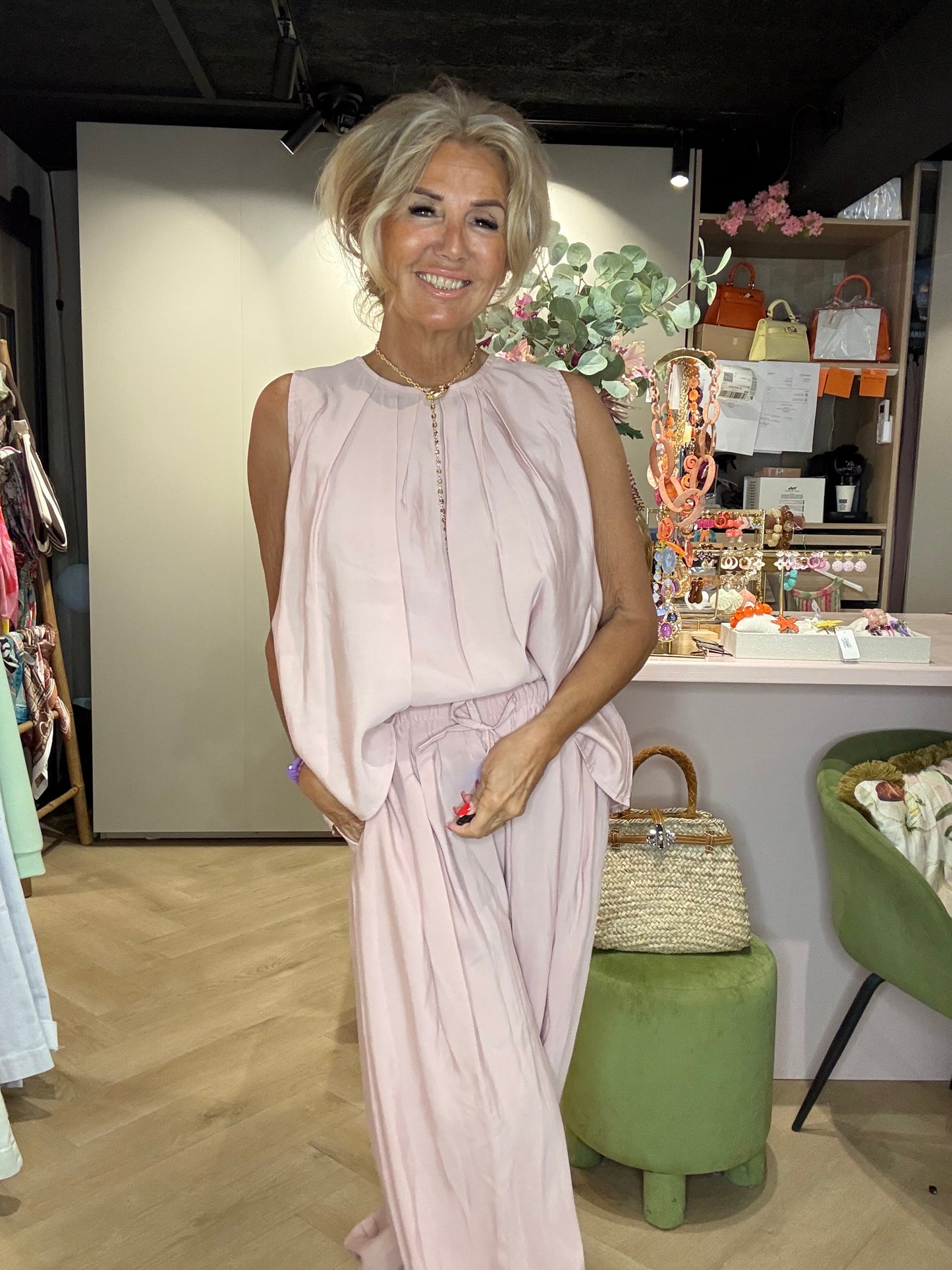 Top sans manches Le chic rose poudré