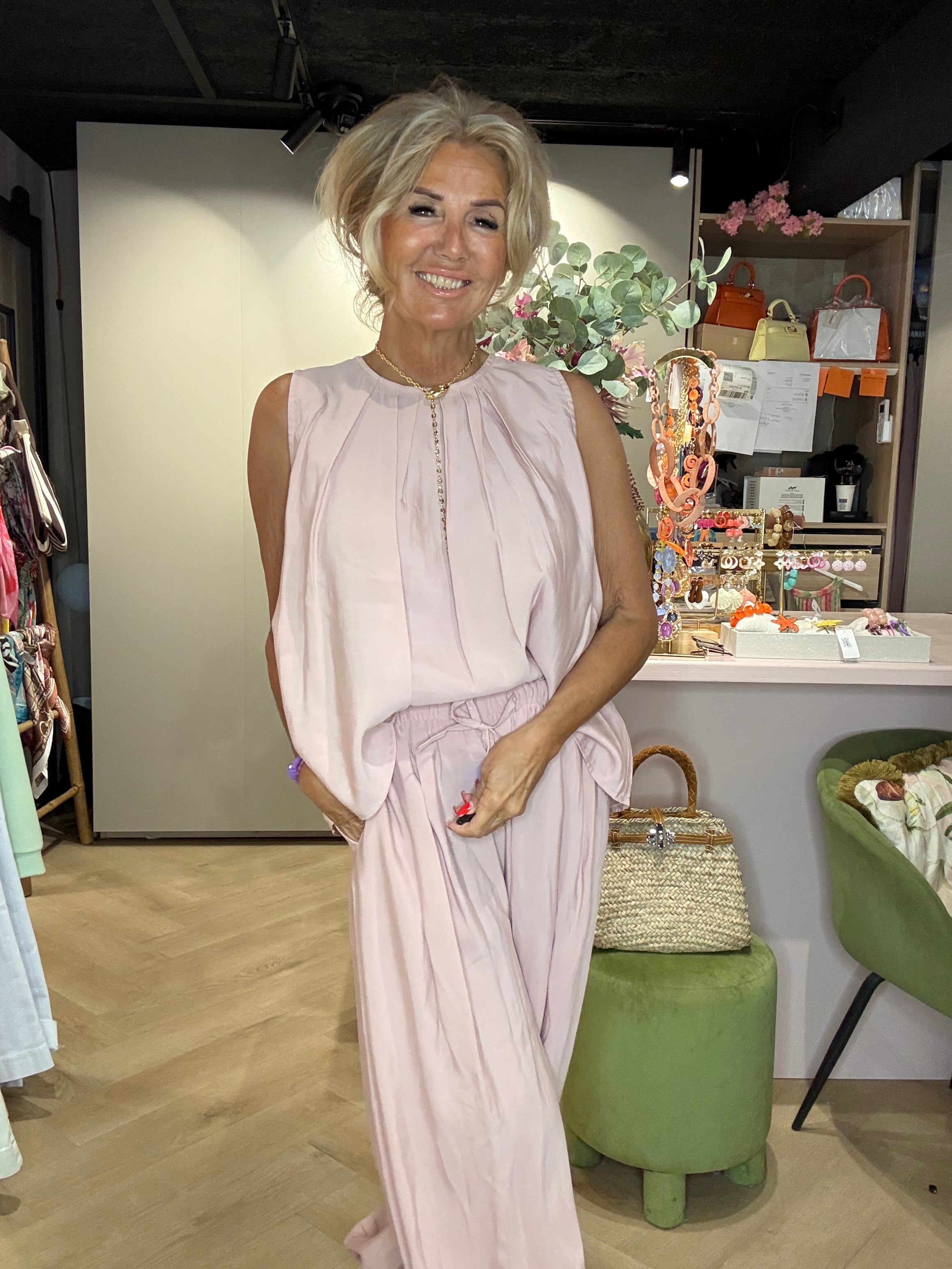 Top mouwloos Le chic Poederrose