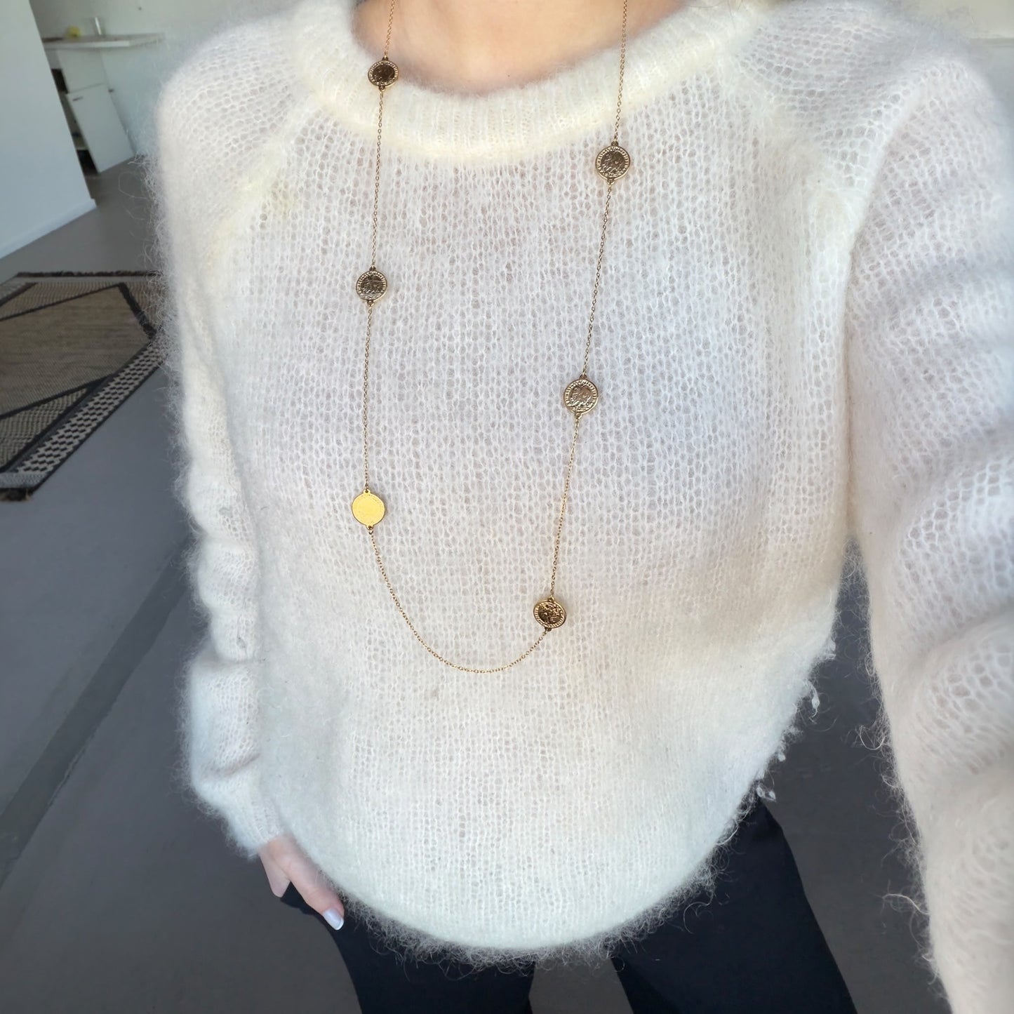 Ketting kleine muntjes gold