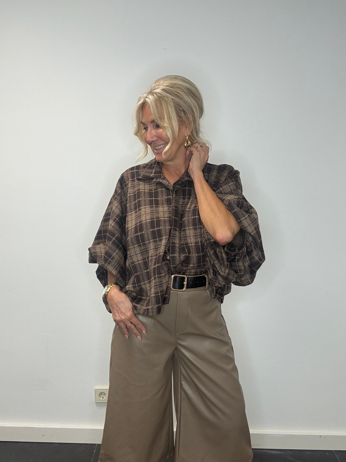 Blouse Emma Bruin Taupe
