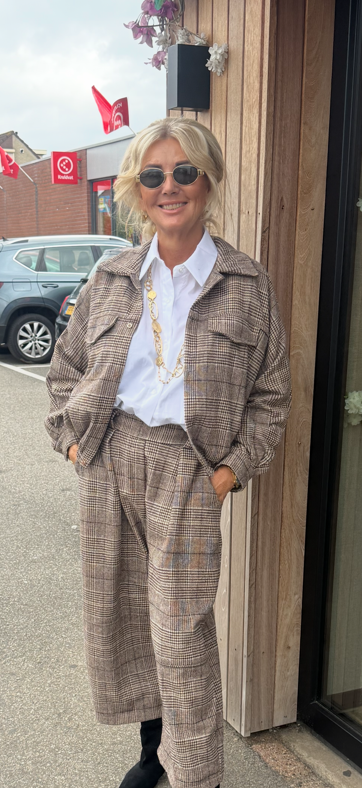Bomberjakke / Bluse Jenny Ruit Brun