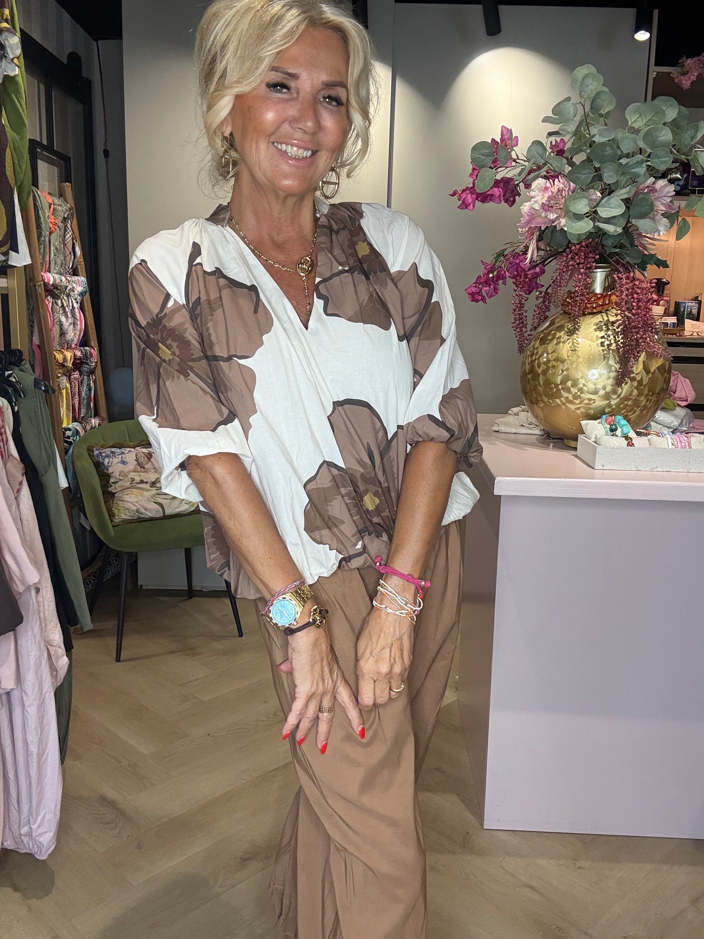 Blouson Flower Camel