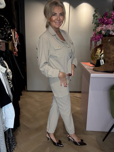 Mi Piace Cargo Trousers Bonded Latte MP 202685