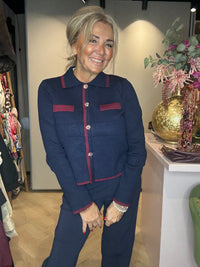 Truitje Gold Buttons Blauw Bordeaux