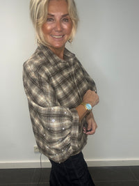 Bluse Emma med sten, kamelbrun