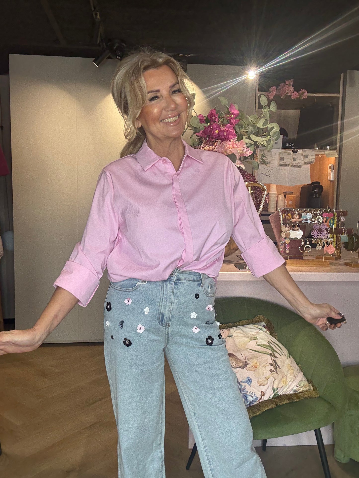 Jeans Broek Lilla Flower