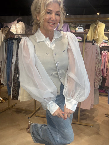 Blouse wit Transparant