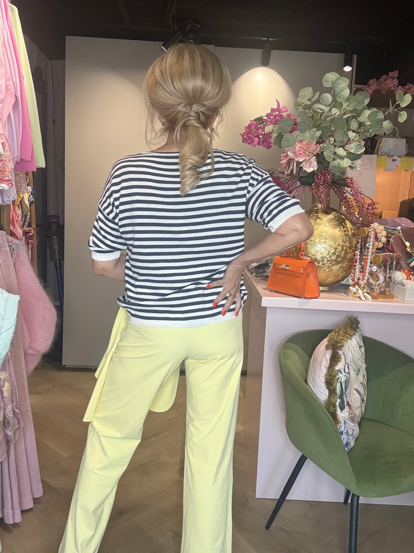 Mi Piace Pantalon Droit Jaune Citron MP202136