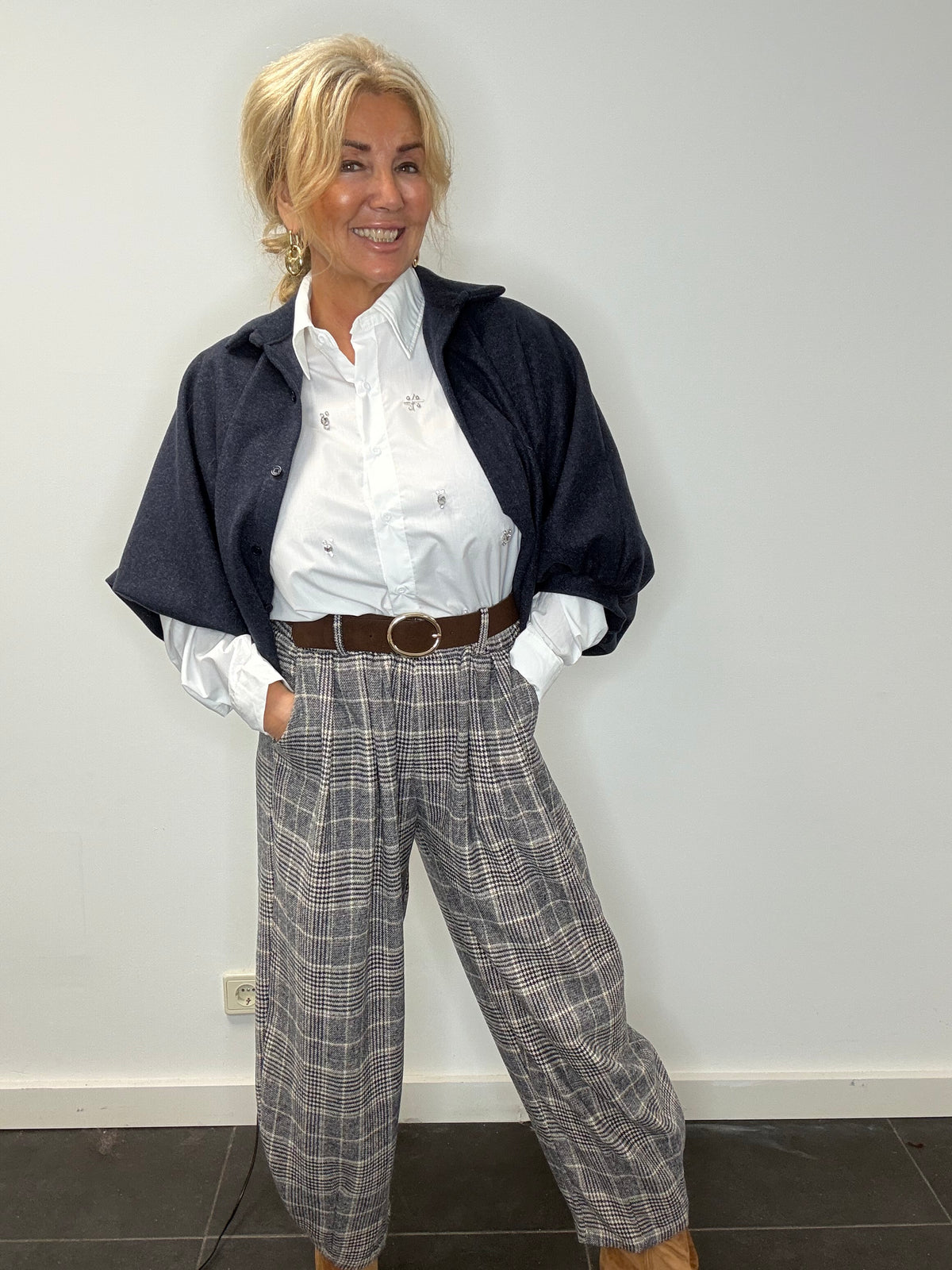 Broek ruit blauw Jenny