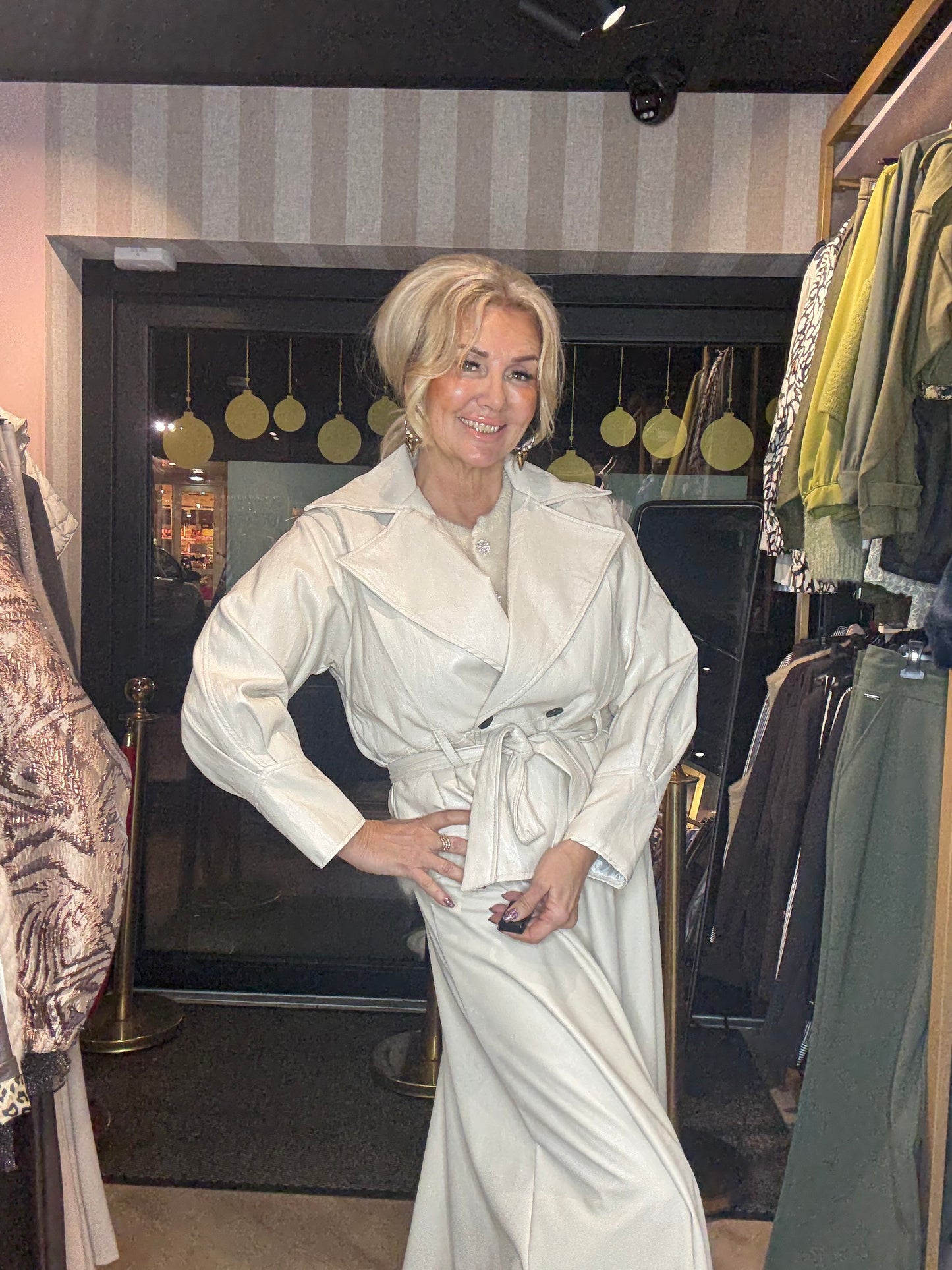 Jasje overslag Alida crème Leatherlook