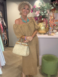 Linnen Jurk Camel