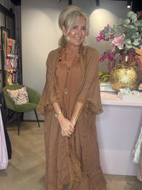 Kimono linnen licht bruin