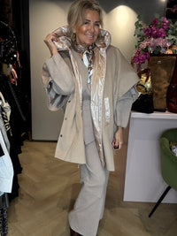Poncho Cape Jas Taupe /Camel