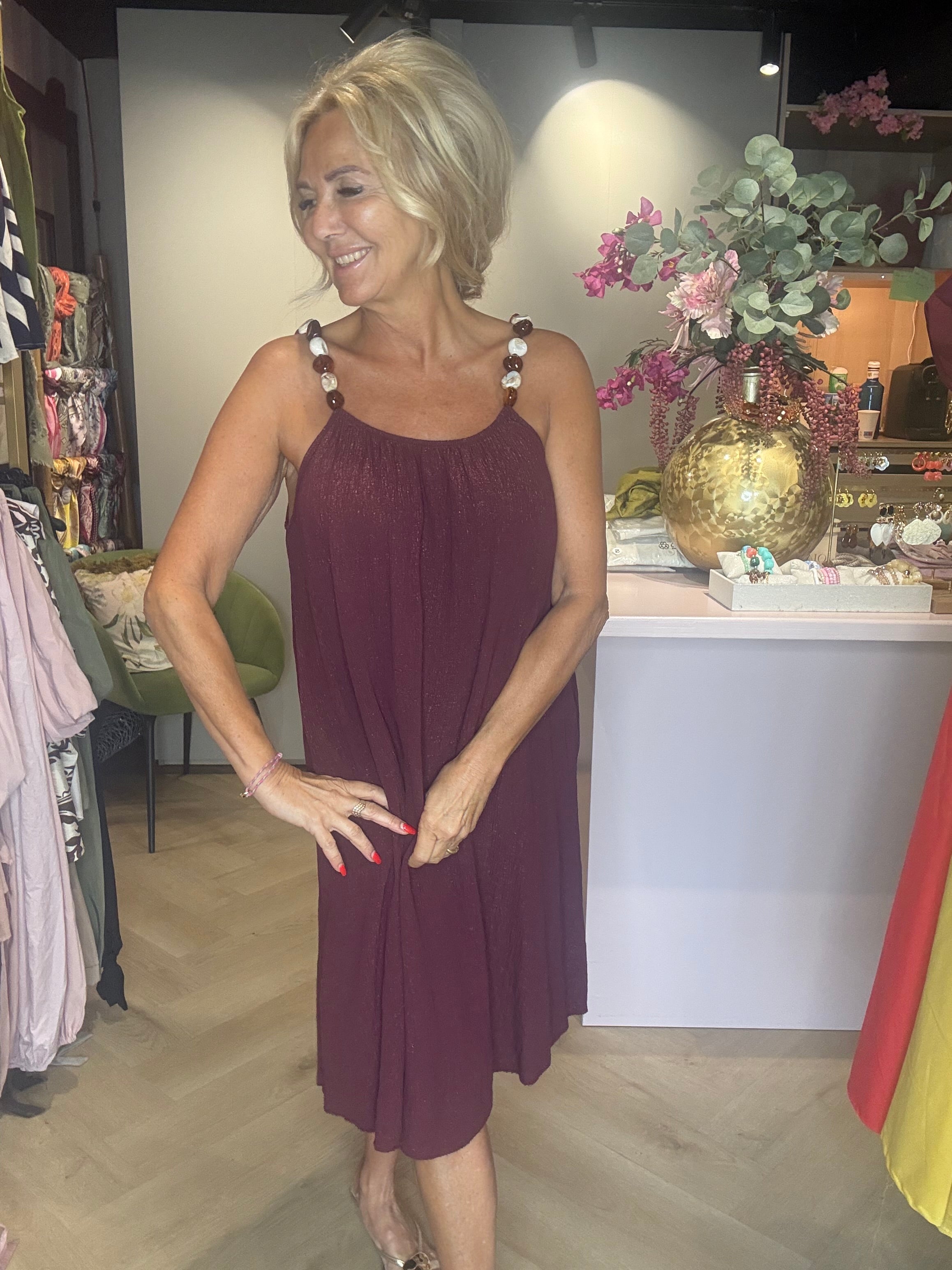 Jurk Barbados Kort Obergine