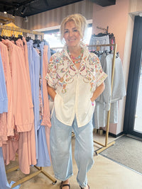 Blusa Sueño Floral Ecru