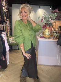 Chaleco de mohair verde chino