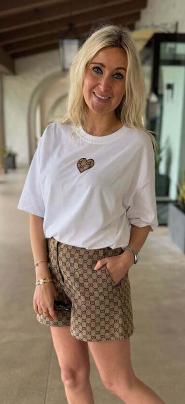 T-Shirt Basic Hart Wit