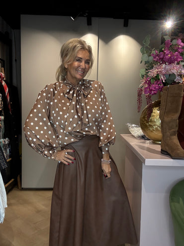 Blouse Polkadot Camel