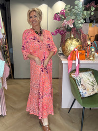 Jurk peasley print Peach Rose