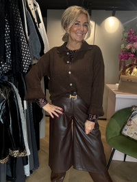 Alpaca Vestje met Kraagje Bruin