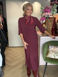 Mi Piace Bonded Travel Jurk Burgundy 202692