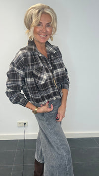 Blousonjakke, bluse, gråbrun