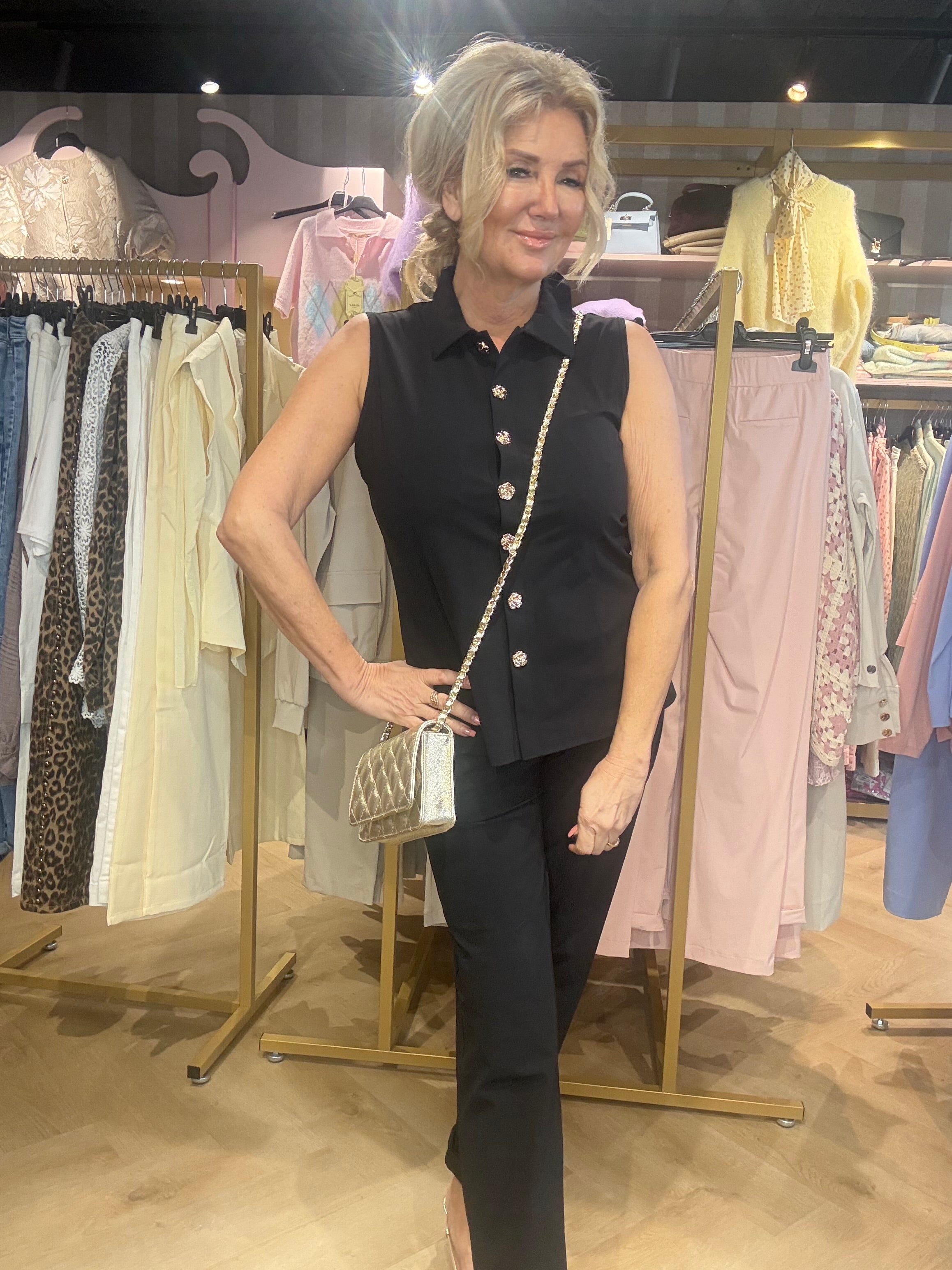 Triple Nine Blouse Mouwloos BLS5932 Black