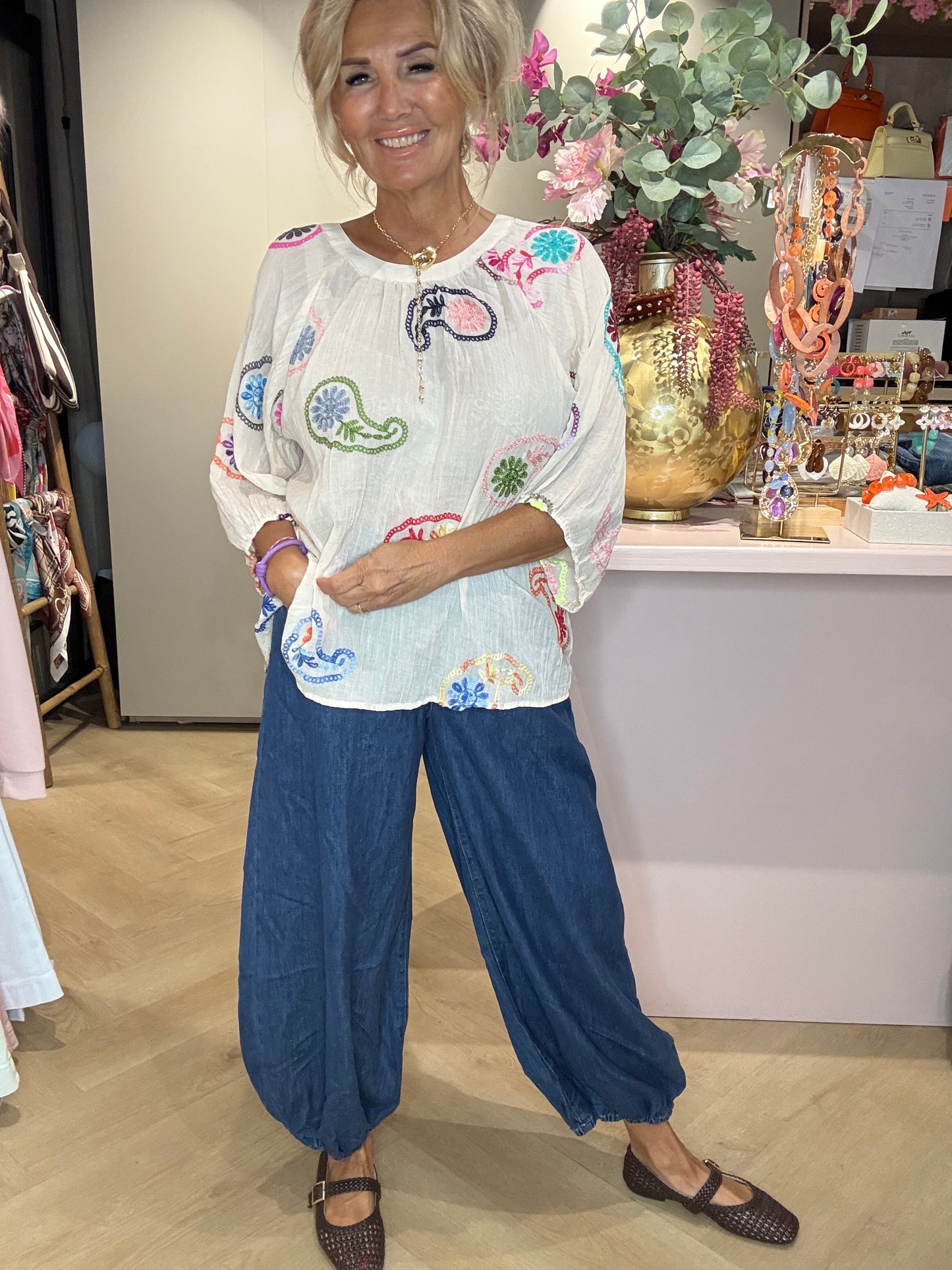 Blouse imprimé cachemire multicolore