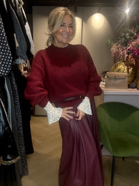 Trui Grof Ballon Mouw Bordeaux