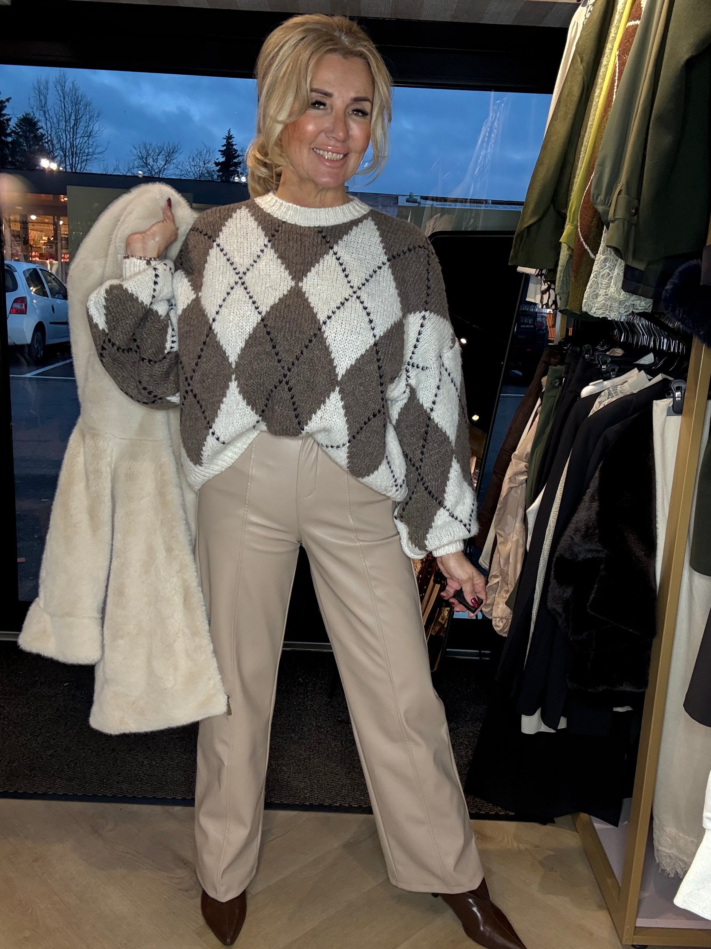 Puh Leatherlook Broek Warm Beige