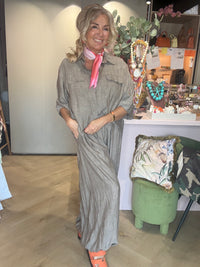 Harem-bukser model Taupe hør