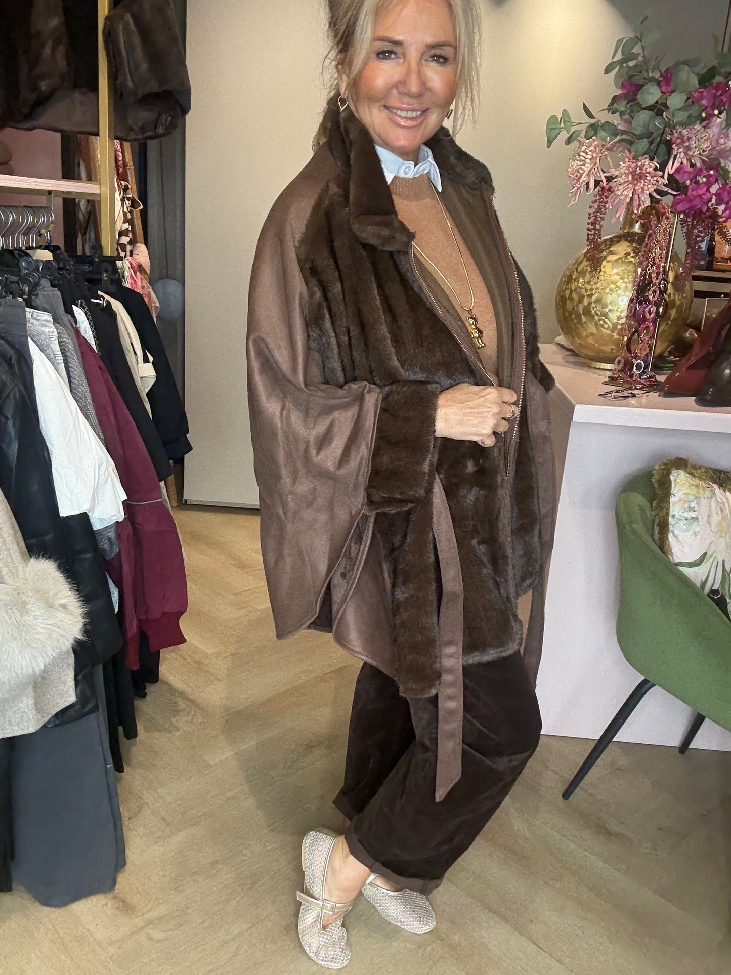 Poncho Jas Donkerbruin