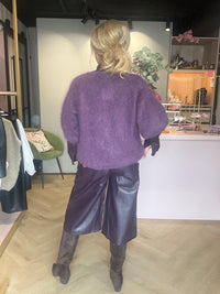 Vestje mohair Strass aubergine