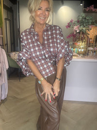 Bluse Emma Burgundy kariert