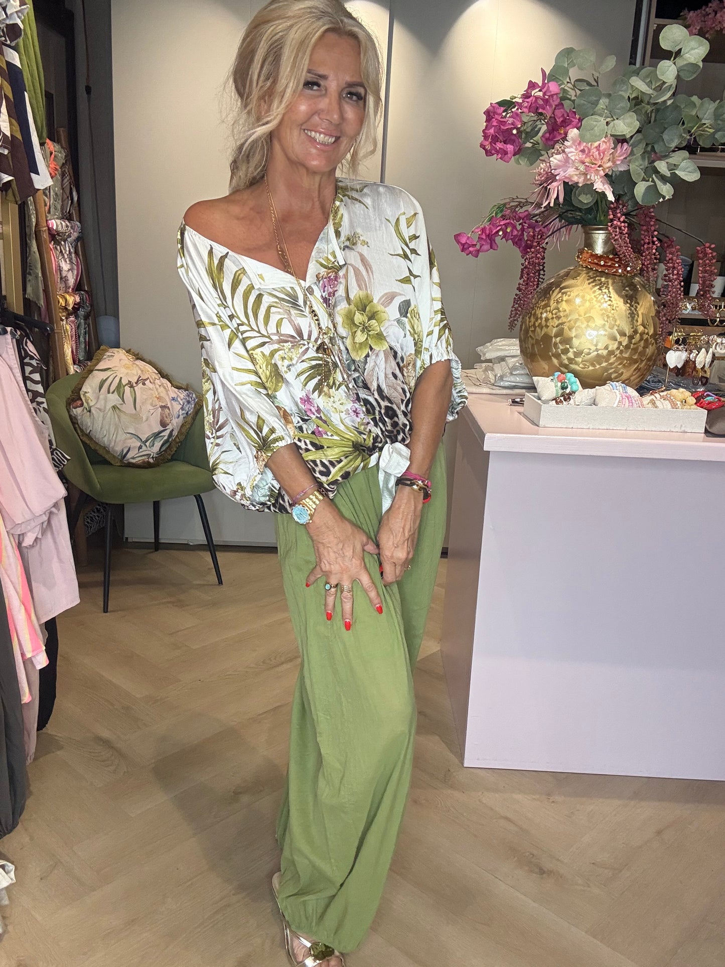 Blouse jungle matcha
