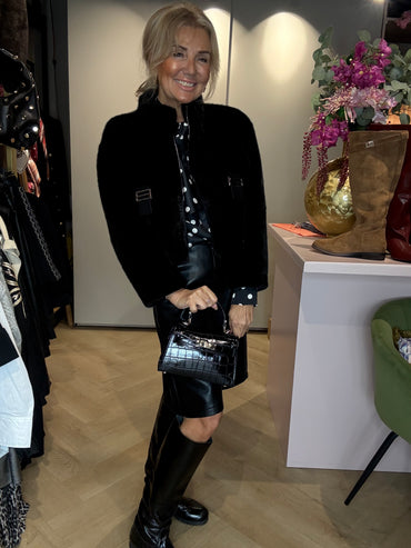 Puh Leatherlook Bermuda Zwart