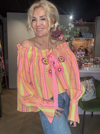 Blouse Off shoulder Orange