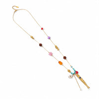 Ketting gold vis turqoise