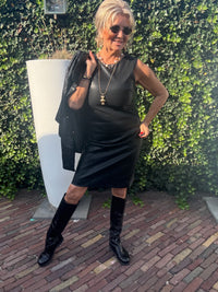 Dress Jill Puh Leatherlook Zwart